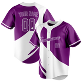 Custom Unisex Purple & White Pattern Baseball Jersey