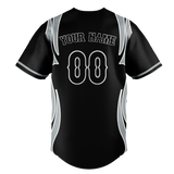 Custom Unisex Black & Silver Pattern Baseball Jersey BB0000150104