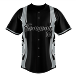 Custom Unisex Black & Silver Pattern Baseball Jersey BB0000150104