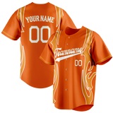 Custom Unisex Orange & Light Orange Pattern Baseball Jersey