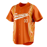 Custom Unisex Orange & Light Orange Pattern Baseball Jersey BB0000151011