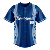 Custom Unisex Royal Blue & Light Blue Pattern Baseball Jersey BB0000151921