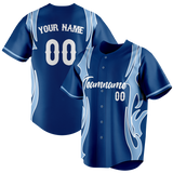 Custom Unisex Royal Blue & Light Blue Pattern Baseball Jersey BB0000151921