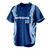 Custom Unisex Royal Blue & Light Blue Pattern Baseball Jersey BB0000151921