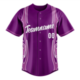 Custom Unisex Purple & Light Purple Pattern Baseball Jersey BB0000152324