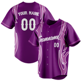 Custom Unisex Purple & Light Purple Pattern Baseball Jersey