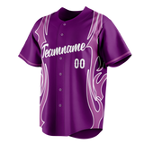 Custom Unisex Purple & Light Purple Pattern Baseball Jersey BB0000152324