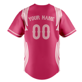 Custom Unisex Pink & Light Pink Pattern Baseball Jersey BB0000152526