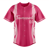 Custom Unisex Pink & Light Pink Pattern Baseball Jersey BB0000152526