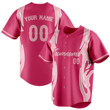 Custom Unisex Pink & Light Pink Pattern Baseball Jersey