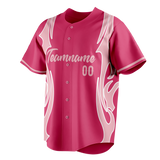 Custom Unisex Pink & Light Pink Pattern Baseball Jersey BB0000152526