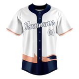 Custom Unisex White & Dark Purple Pattern Baseball Jersey BB0000160222