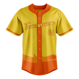 Custom Unisex Yellow & Orange Pattern Baseball Jersey BB0000161210