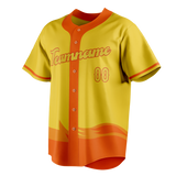 Custom Unisex Yellow & Orange Pattern Baseball Jersey BB0000161210