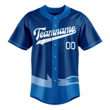 Custom Unisex Navy Blue & Blue Pattern Baseball Jersey BB0000161820