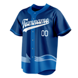 Custom Unisex Navy Blue & Blue Pattern Baseball Jersey BB0000161820