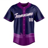 Custom Unisex Dark Purple & Purple Pattern Baseball Jersey BB0000162223