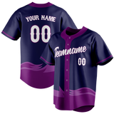 Custom Unisex Dark Purple & Purple Pattern Baseball Jersey BB0000162223