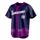 Custom Unisex Dark Purple & Purple Pattern Baseball Jersey BB0000162223