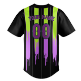 Custom Unisex Black & Green Pattern Baseball Jersey BB0000170114