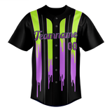 Custom Unisex Black & Green Pattern Baseball Jersey BB0000170114