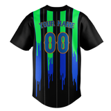 Custom Unisex Black & Blue Pattern Baseball Jersey BB0000170120