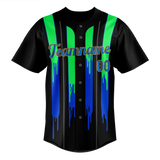 Custom Unisex Black & Blue Pattern Baseball Jersey BB0000170120