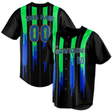 Custom Unisex Black & Blue Pattern Baseball Jersey BB0000170120