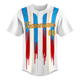 Custom Unisex White & Blue Pattern Baseball Jersey BB0000170220