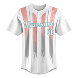 Custom Unisex White & Light Pink Pattern Baseball Jersey BB0000170226