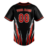 Custom Unisex Black & Red Pattern Baseball Jersey BB0000180109