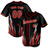 Custom Unisex Black & Red Pattern Baseball Jersey BB0000180109