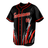 Custom Unisex Black & Red Pattern Baseball Jersey BB0000180109