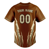 Custom Unisex Brown & Cream Pattern Baseball Jersey BB0000180705