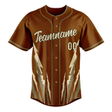 Custom Unisex Brown & Cream Pattern Baseball Jersey BB0000180705