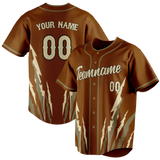 Custom Unisex Brown & Cream Pattern Baseball Jersey