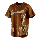 Custom Unisex Brown & Cream Pattern Baseball Jersey BB0000180705