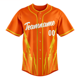 Custom Unisex Orange & Yellow Pattern Baseball Jersey BB0000181012