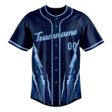 Custom Unisex Royal Blue & Light Blue Pattern Baseball Jersey BB0000181921