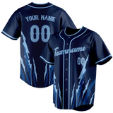 Custom Unisex Royal Blue & Light Blue Pattern Baseball Jersey BB0000181921