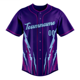 Custom Unisex Dark Purple & Light Purple Pattern Baseball Jersey BB0000182224