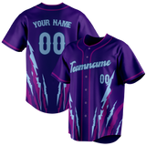 Custom Unisex Dark Purple & Light Purple Pattern Baseball Jersey