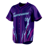 Custom Unisex Dark Purple & Light Purple Pattern Baseball Jersey BB0000182224