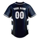 Custom Unisex Navy Blue & White Pattern Baseball Jersey BB0000191802