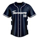 Custom Unisex Navy Blue & White Pattern Baseball Jersey BB0000191802