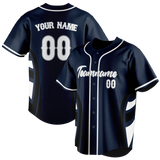 Custom Unisex Navy Blue & White Pattern Baseball Jersey BB0000191802