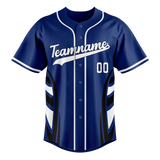 Custom Unisex Royal Blue & White Pattern Baseball Jersey BB0000191902