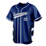 Custom Unisex Royal Blue & White Pattern Baseball Jersey BB0000191902