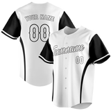 Custom Unisex White & Black Pattern Baseball Jersey