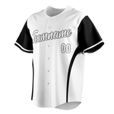 Custom Unisex White & Black Pattern Baseball Jersey BB0000220201